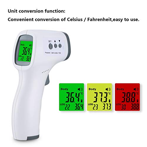 HOBFU Termómetro frontal de infrarrojos digital - Mide la temperatura del cuerpo y de los objetos.