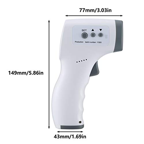 HOBFU Termómetro frontal de infrarrojos digital - Mide la temperatura del cuerpo y de los objetos.