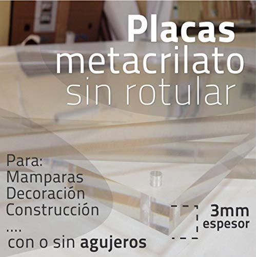 Hoja de plástico acrílico transparente 3mm | Placa metacrilato sin rotular | Metacrilato varios tamaños | Plancha Metacrilato traslucido| Cantos pulidos | (A6- (105x148) mm)