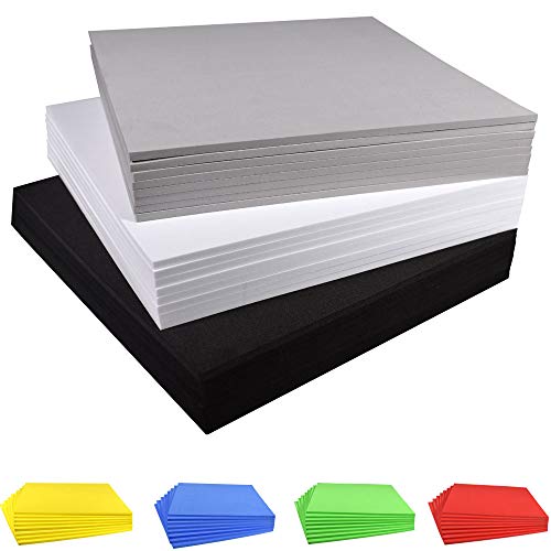 Hojas de Espuma para Manualidades Hojas de Espuma EVA, 9.6 × 9.6 Pulgadas, Paquete de 8, Grosor 3 mm / 5 mm / 7 mm / 10 mm, para Cosplay Costume Paper Scrapbooking Foamie Crafts Cojín para niños