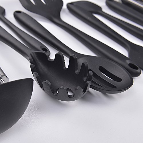 Hollylife 10 Utensilios de Cocina de Silicona, Sin BPA, Espátulas Cucharas Herramientdas Antiadherentes, Resistente al Calor hasta 230ºC