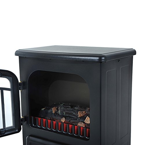 HOMCOM Chimenea Electrica Vertical 41,5x28x54,8cm 950/1850W Efecto Leña Ardiendo(Tipo 5)