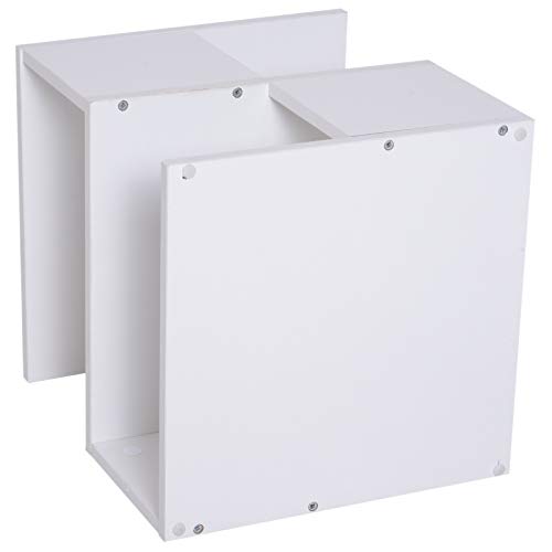 HOMCOM Mesilla de Centro Mesita de Noche Mesa de Café Té Mesita Auxiliar 2 Niveles para Salón Dormitorio Librería Estante de Almacenamiento 40x40x43cm Blanco