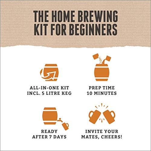 Home Brew Kit de Cerveza – IPA en un Barril de 5 litros – Listo en 7 días – Regalos para Hombres – Regalo de cumpleaños para él