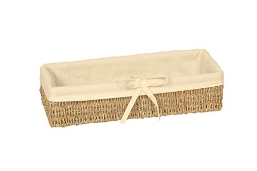 Home-ever - Cesta rectangular estrecha para pastos marinos con forro