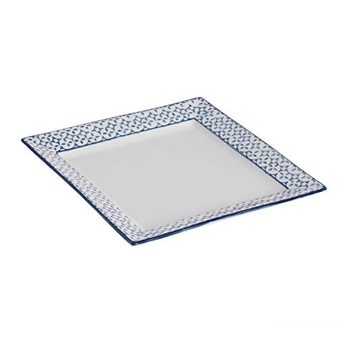 Home Gadgets Bandeja para Cama o Cocina Desayuno Decorativa Rectangular Ceramica Azul 26 cm