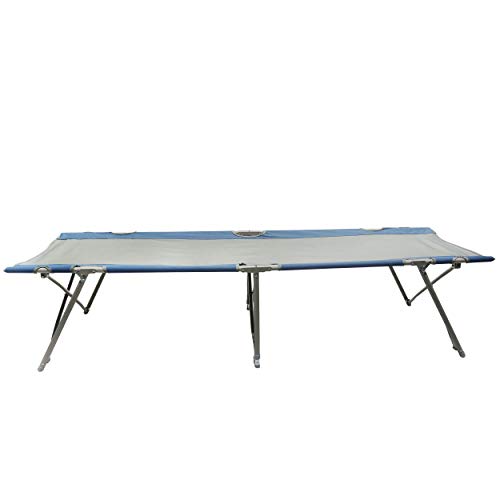 Homecall - Cama de camping plegable (gris/azul)