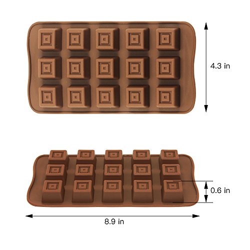 HomEdge - Moldes de trufa, juego de 4 paquetes de moldes de silicona antiadherentes para gelatina, chocolate, caramelos, hielo, de grado alimenticio, de silicona