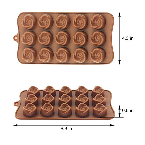 HomEdge - Moldes de trufa, juego de 4 paquetes de moldes de silicona antiadherentes para gelatina, chocolate, caramelos, hielo, de grado alimenticio, de silicona