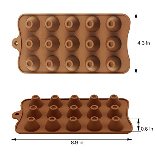 HomEdge - Moldes de trufa, juego de 4 paquetes de moldes de silicona antiadherentes para gelatina, chocolate, caramelos, hielo, de grado alimenticio, de silicona