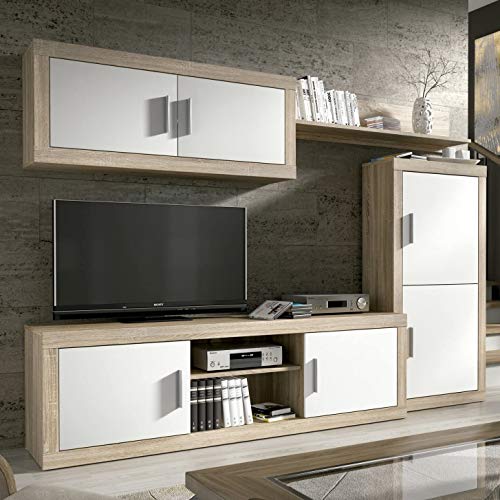 HomeSouth - Mueble de Comedor, Salon Modelo Ambar, Acabado Color Cambria y Blanco, Medidas: 248 cm de Ancho