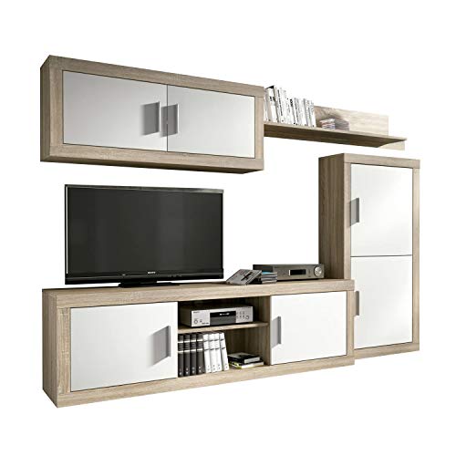 HomeSouth - Mueble de Comedor, Salon Modelo Ambar, Acabado Color Cambria y Blanco, Medidas: 248 cm de Ancho