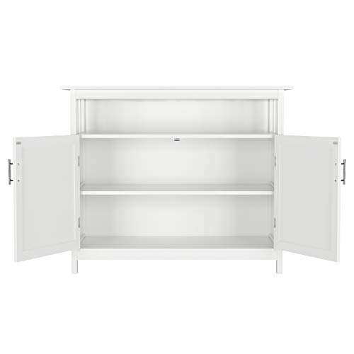 Homfa Armario Almacenaje Aparador Buffet Comedor Armario de Suelo para Baño Cocina Salón con 3 Compartimentos 2 Puertas Blanco 98x44x80cm