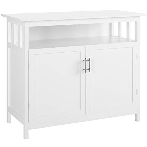 Homfa Armario Almacenaje Aparador Buffet Comedor Armario de Suelo para Baño Cocina Salón con 3 Compartimentos 2 Puertas Blanco 98x44x80cm