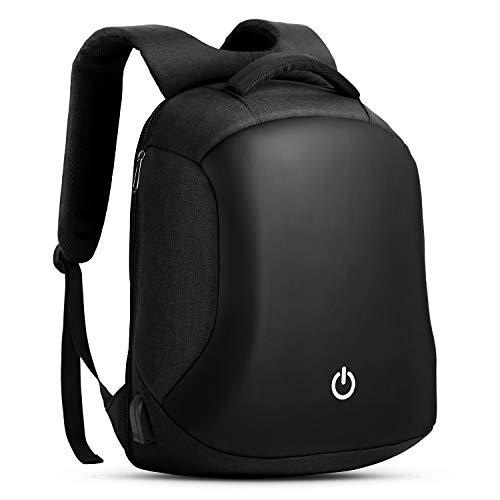 HOMIEE Mochila Antirrobo Impermeable,Mochila de Negocios Impermeable con Carga USB Bolsa de Viaje,Mochila para Portátil, Negro