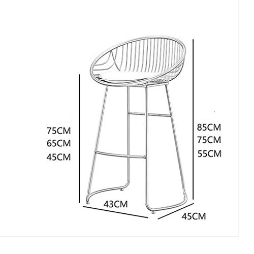 Hongyan Silla de taburetes Reposapiés Taburete Alto Sillas de Comedor tapizadas para la Cocina | Pub | Taburete de Desayuno | Asiento Blanco Patas de Metal Dorado | Carga Máxima 150kg (Tamaño : 75cm)