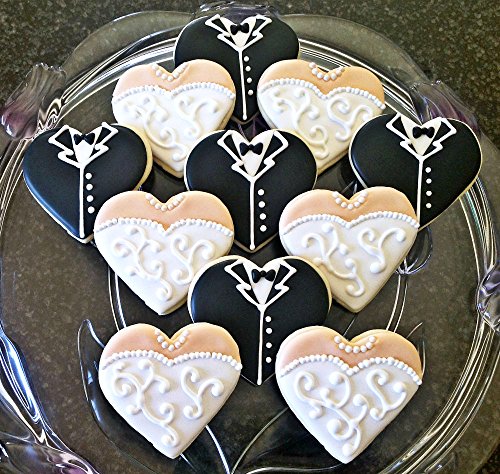 HONYAO Cortadores de galletas de boda Set - 8 piezas - Cortadores de pasta de azúcar - Acero inoxidable