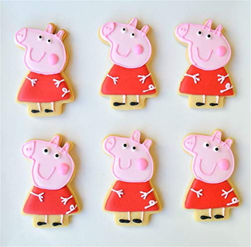 HONYAO Cortadores De Galletas Peppa Pig Para NiñOs - 8 Piezas - Peppa Pig, George Pig, Daddy Pig, Mummy Pig, Pig Head, Sol, Paraguas Y Tablero De Mensajes - Acero Inoxidable