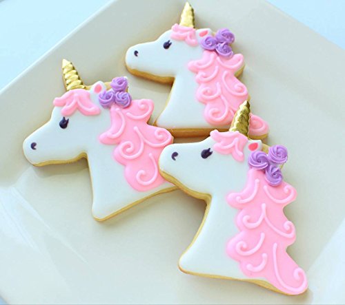 HONYAO Juego de cortador de galletas Unicornio Juego de Cortadores de galletas Arco Iris para Niños Cortadores de acero inoxidable