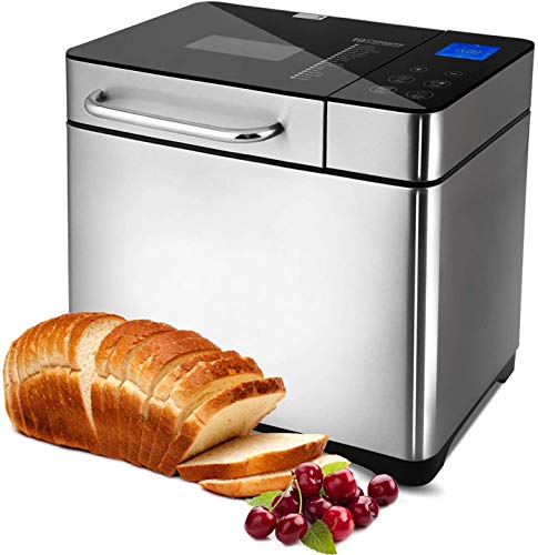 Hopekings Panificadora Automática,con 19 Programas y 15H Temporizador de Citas, 500g-1000g, Máquina Programable para Hacer Pan,Pantalla LCD, sin BPA, Certification FDA,para Pan Sin Gluten