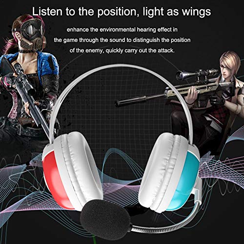 Horypt Auriculares para Juegos, Auriculares para Juegos, Auriculares para Juegos con Cable y Sonido Envolvente 7.1, micrófono con cancelación de Ruido