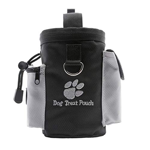 Hosaire 1X Bolso para recompensas caninas para Perro Bolso Perro Entrenamiento Alimentos Bolsa de Bolsa Caca incorporada Fácil de Llevar para Correr Senderismo Ciclismo Camping etc (Negro)