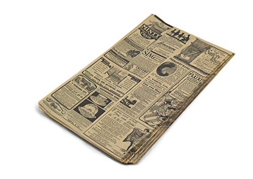 Hostelnovo - 100 Unidades de Papel antigrasa para Envolver Alimentos - Medida única de 32 x 20 cm - Especial para Basket Chips y Cualquier Tipo de Recipiente - Papel Kraft