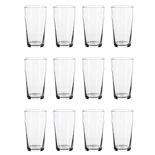 Hostelvia - Nonic Vaso de Cerveza de Pinta 56 cl - Pack de 12