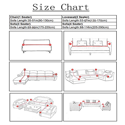 HOTNIU Funda Elástica de Sofá Funda Estampada para sofá Antideslizante Protector Cubierta de Muebles (Cuatro Plazas, Patron #15)