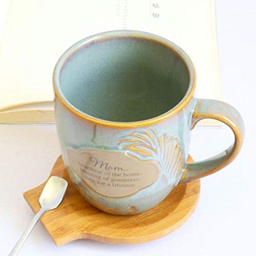 HRDZ Taza con Cuchara Taza de Agua de Oficina Creativa literaria Simple Taza de cerámica Masculina Taza de café de Gran Capacidad