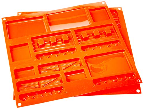 HSH08A+B Set de 2 moldes de Silicona para Realizar Trenes, Color Rojo