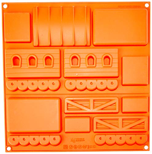 HSH08A+B Set de 2 moldes de Silicona para Realizar Trenes, Color Rojo