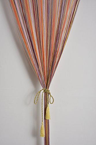 HSYLYM cortina espagueti para Puerta,divisor de habitación,decoración del hogar,poliéster,Arco iris,90x245cm