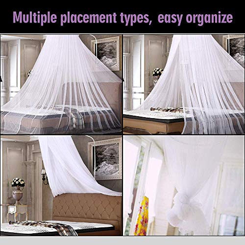 htovila Mosquito Net Mosquitera Universal de Color Blanco con Diseño de Cúpula y Mosquitera de Fácil