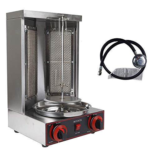 HUKOER Kebab Machine Gyro Grill, Kebab Shop Eléctrico para Kebabs Y Barbacoas, Kebab Machine con 2 Quemadores, para Máquinas De Barbacoa Verticales Comerciales Domésticas