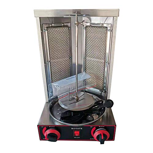 HUKOER Kebab Machine Gyro Grill, Kebab Shop Eléctrico para Kebabs Y Barbacoas, Kebab Machine con 2 Quemadores, para Máquinas De Barbacoa Verticales Comerciales Domésticas