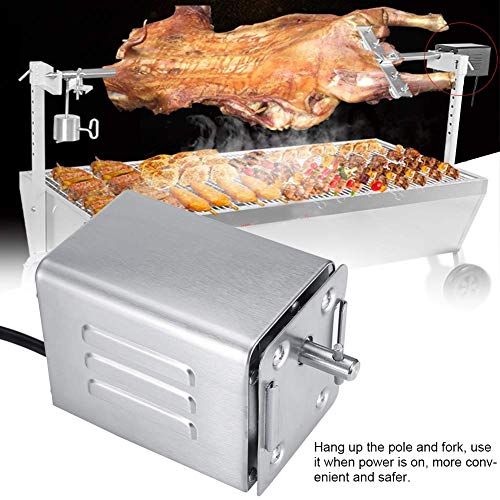 HUKOER SP-S40 Parrilla de Barbacoa de Acero Inoxidable Asador Motor eléctrico Cabra Cerdo Pollo BBQ Spit Asador asador Accesorios de Barbacoa al Aire Libre (220V-240V)