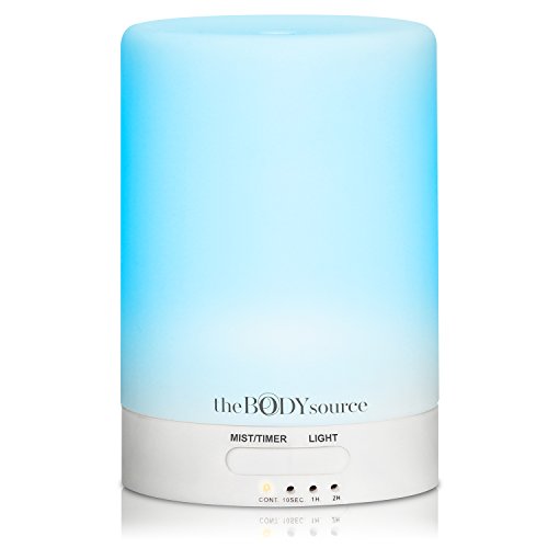 Humidificador Aromaterapia Ultrasónico, 100ml. Difusor de Aceites Esenciales con LED de 7 Colores Diferentes. Para Aromaterapia, Casa, Oficina, Bebé, Baño y Spa.