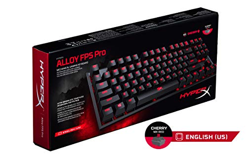 HyperX HX-KB4RD1-US Alloy FPS Pro - Teclado mecánico de Gaming, Cherry MX Red (US layout)