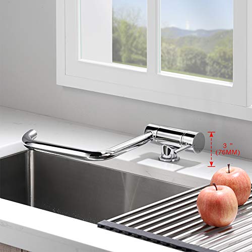 Ibergrif M22106 Grifo de Cocina Abatible, Griferia para Fregadero Monomando, Cromo/Plata