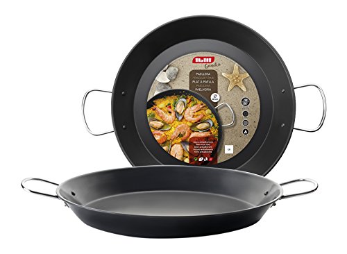 IBILI 501028 Plato de Paella Gandia Acero Negro, Acero, Negro, 32 x 44 x 5 cm