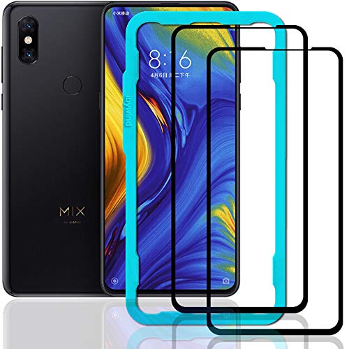 Ibywind Xiaomi Mi Mix 3 Protector de Pantalla [2 Piezas]-3D Cobertura Total de Cristal Templado Protectores de Pantalla con Kit de aplicación fácil Instalar para Xiaomi Mi Mix 3