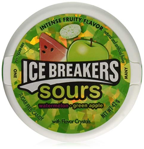 Ice Breakers sin Azúcar Ácidos, Sandía y Verde Manzana, 42G (Pack de 8)