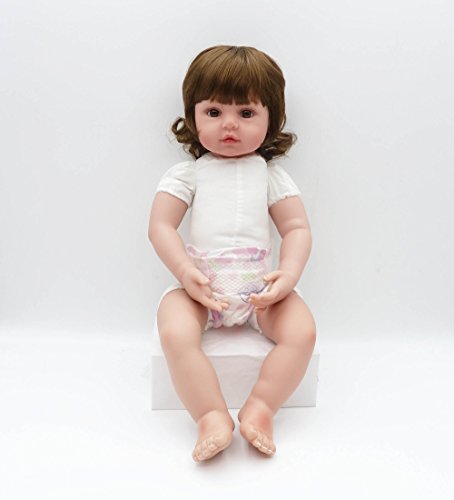 iCradle 24 Pulgadas 61cm Reborn Baby Doll Niña Realista Muñeca de Silicona Bebe Reborn Toddler Vinilo Juguete Regalo (18"/45cm)