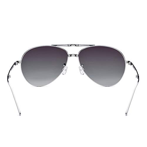 Idebris Gafas de Sol polarizadas para Hombre Gafas de Sol ultraligeras de Titanio Puro con Personalidad Gafas de Sol Plegables para Mujer gradientes para Conducir Gafas de Sol (Color : Gray)