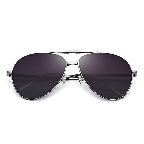 Idebris Gafas de Sol polarizadas para Hombre Gafas de Sol ultraligeras de Titanio Puro con Personalidad Gafas de Sol Plegables para Mujer gradientes para Conducir Gafas de Sol (Color : Gray)