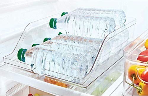 iDesign Guardar frigorífico, Caja de plástico Libre de BPA, Organizador de Botellas para la Cocina, Transparente, 35,6 cm x 26,4 cm x 9,5 cm