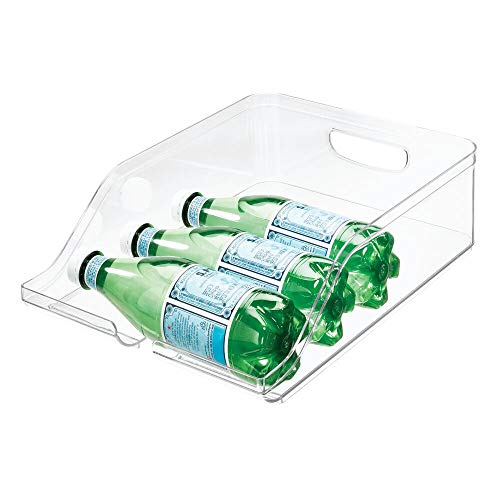 iDesign Guardar frigorífico, Caja de plástico Libre de BPA, Organizador de Botellas para la Cocina, Transparente, 35,6 cm x 26,4 cm x 9,5 cm