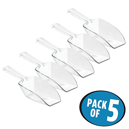 iDesign Medidor de cocina para 2 cucharadas, cuchara medidora mediana de plástico, juego de 5 cucharas medidoras para harina, especias y otros alimentos, transparente