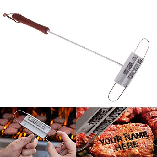 Idyandyan Branding Iron BBQ Tong + 55 Cartas de Bricolaje Parrilla la Marca Impresa Letra Barbacoa Filete Herramienta de Carne de la Parrilla Barbacoa bifurcaciones del Sistema de Herramienta